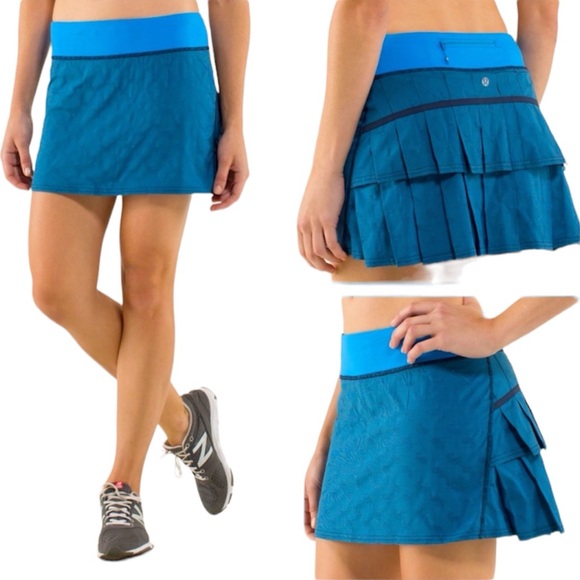 Lululemon Pace Setter Skirt in Black/ Cornflower/Inkwell [BB119] - Picture 7 of 11